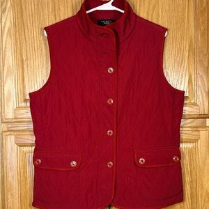 Talbots Women's Vibrant Red Quilted Vest